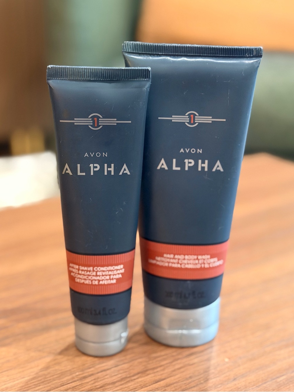 NEW x2 Avon Men's Alpha Hair and Body Wash and After Shave Conditioner SEt